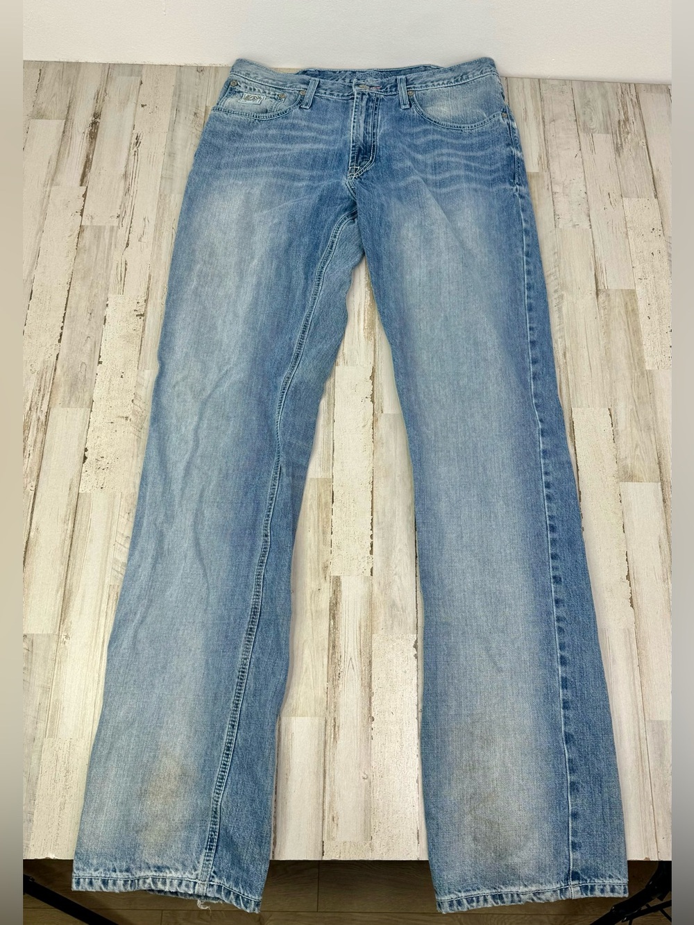 CINCH Mens Blue Jeans 36x40 Light Wash Straight Leg